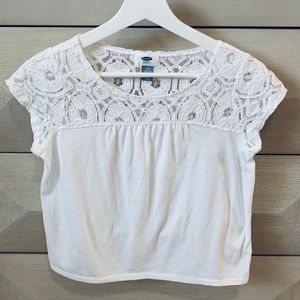 Old Navy Lace Short Sleeve Top, Girls L 11/12